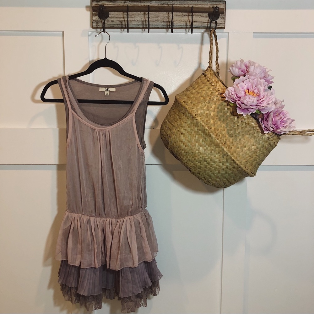 Ya Los Angeles Lace Ruffle Tier Dress